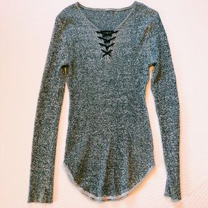 Lace Up Sweater